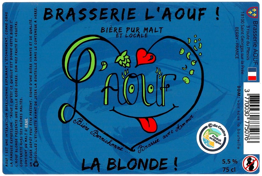 Etiquette BRASSERIE L'AOUF 52
