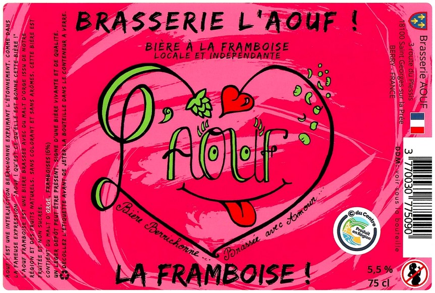 Etiquette BRASSERIE L'AOUF 55