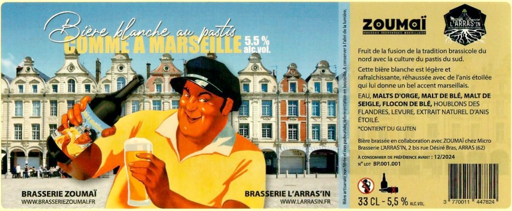 Etiquette BRASSERIE L'ARRASS'IN 80