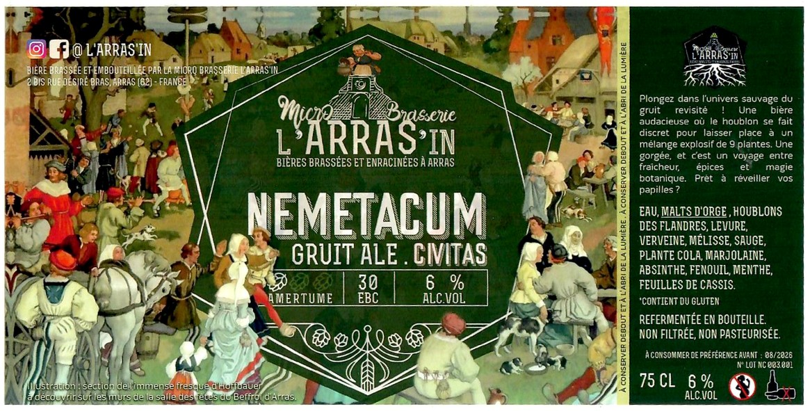 Etiquette BRASSERIE L'ARRAS'IN 88