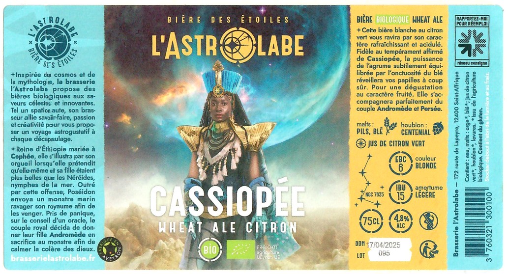 Etiquette BRASSERIE L'ASTROLABE 12