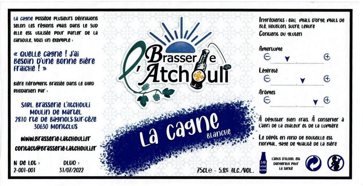 etiquette BRASSERIE L'ATCHOULI 01