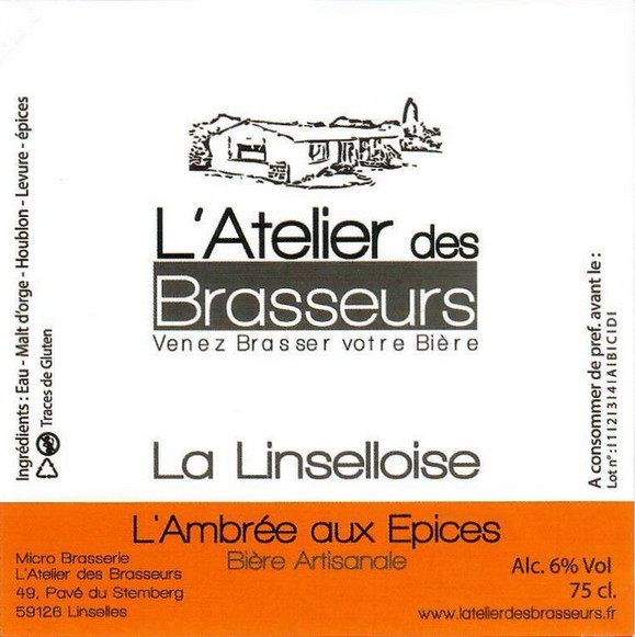 etiquette BRASSERIE L'ATELIER DES BRASSEURS 01