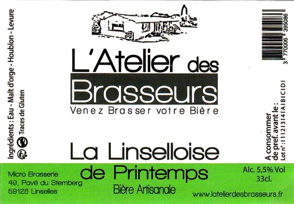 etiquette BRASSERIE L'ATELIER DES BRASSEURS 03