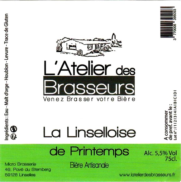etiquette BRASSERIE L'ATELIER DES BRASSEURS 04