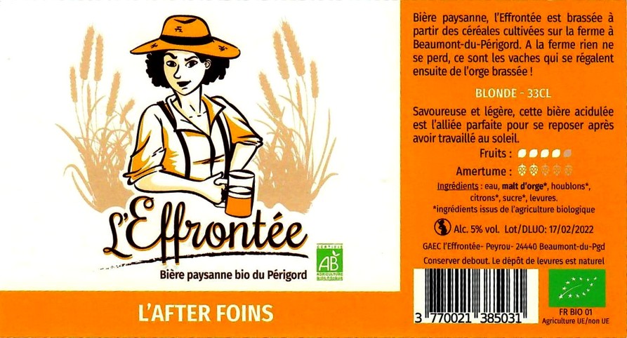 etiquette BRASSERIE L'EFFRONTEE 02
