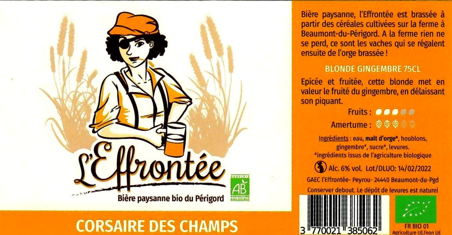 etiquette BRASSERIE L'EFFRONTEE 05