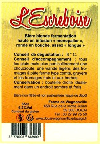 Etiquette BRASSERIE L'ESCREBOISE 58B