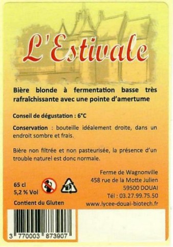 Etiquette BRASSERIE L'ESCREBOISE 60B