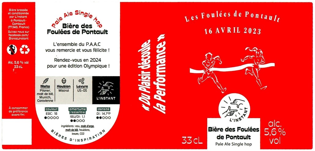 Etiquette BRASSERIE L'INSTANT 19 Etiquette BRASSERIE L'INSTANT 19