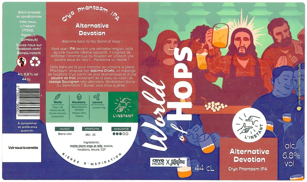 Etiquette BRASSERIE L'INSTANT 20 Etiquette BRASSERIE L'INSTANT 20