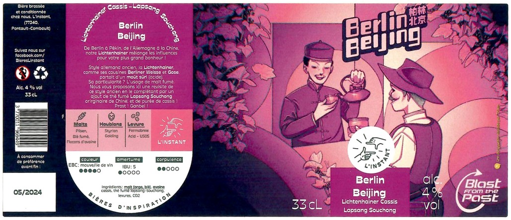 Etiquette BRASSERIE L'INSTANT 21 Etiquette BRASSERIE L'INSTANT 21