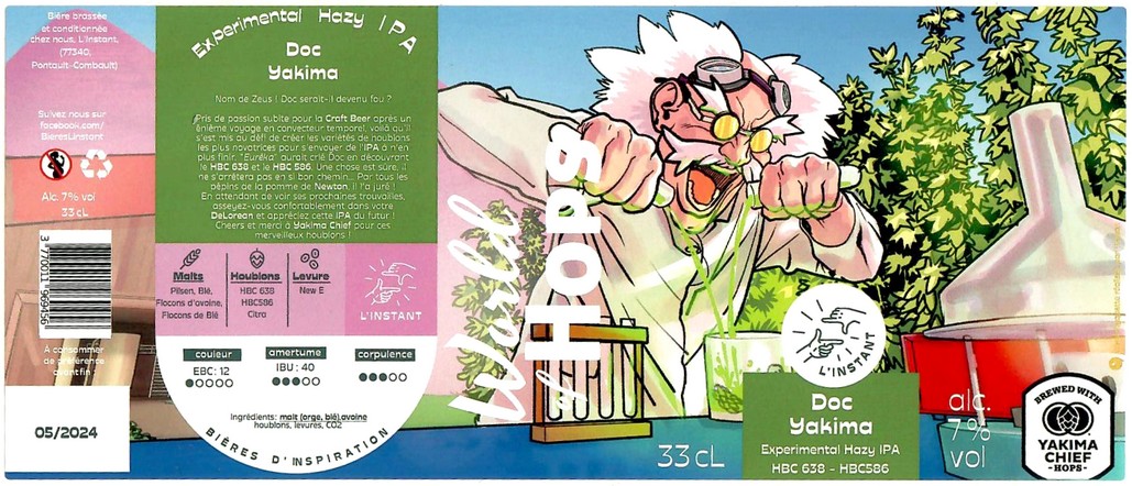 Etiquette BRASSERIE L'INSTANT 23 Etiquette BRASSERIE L'INSTANT 23