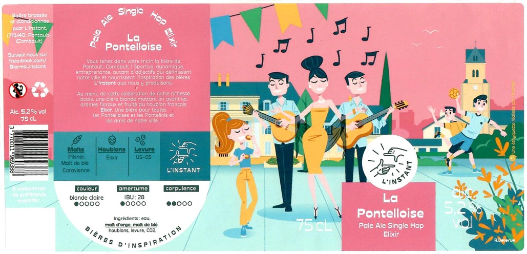 Etiquette BRASSERIE L'INSTANT 24 Etiquette BRASSERIE L'INSTANT 24