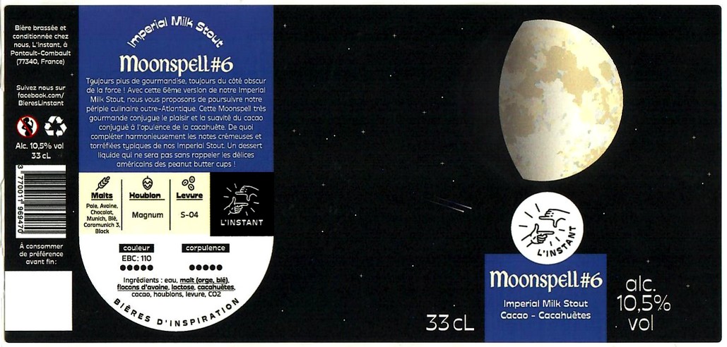 Etiquette BRASSERIE L'INSTANT 29 Etiquette BRASSERIE L'INSTANT 29