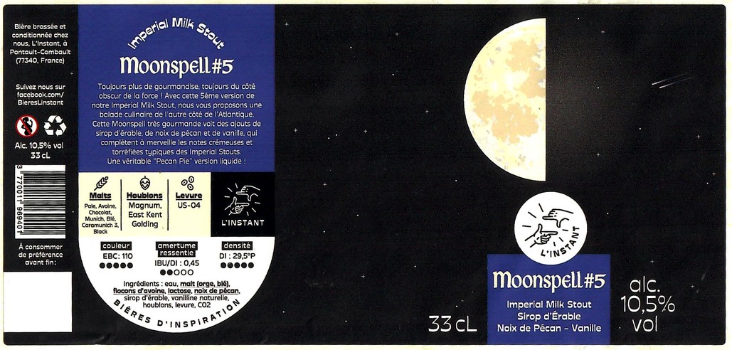 Etiquette BRASSERIE L'INSTANT 31 Etiquette BRASSERIE L'INSTANT 31