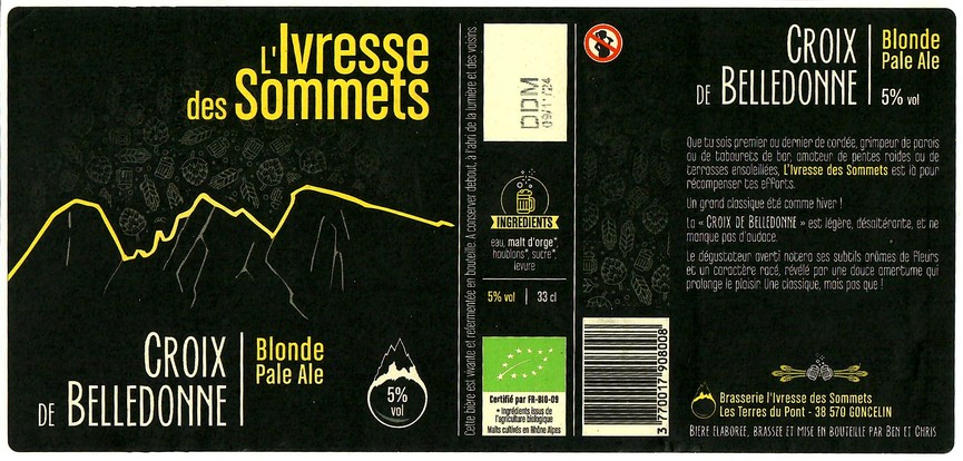 Etiquette BRASSERIE L'IVRESSE DES SOMMETS 06