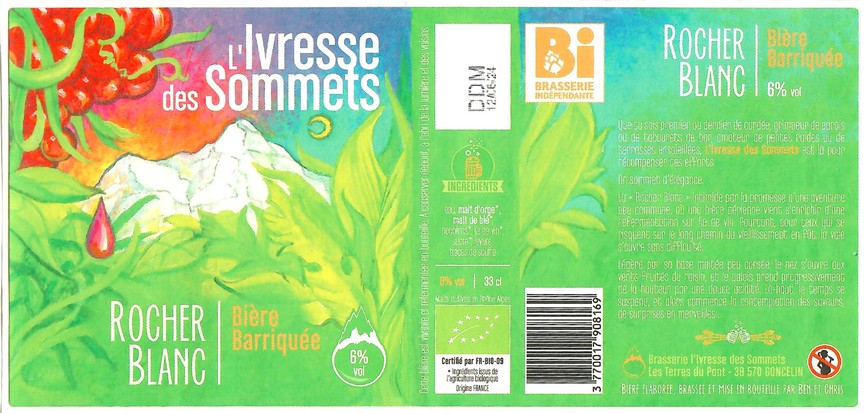 Etiquette BRASSERIE L'IVRESSE DES SOMMETS 08
