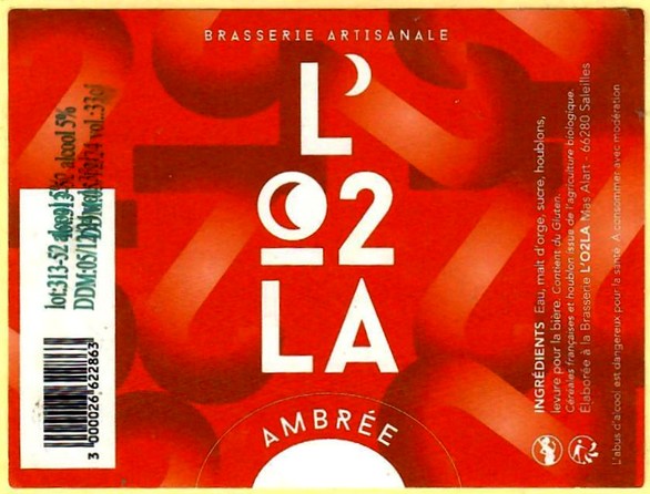 Etiquette BRASSERIE DE L'O2LA 02