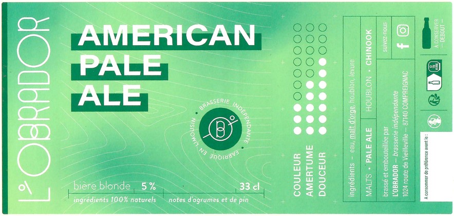 Etiquette BRASSERIE L'OBRADOR 01