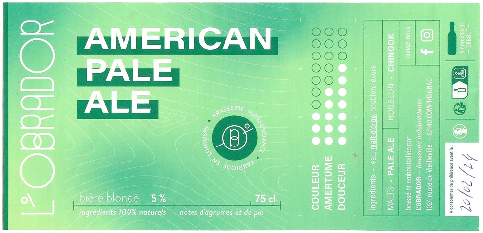 Etiquette BRASSERIE L'OBRADOR 02