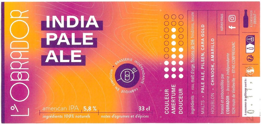 Etiquette BRASSERIE L'OBRADOR 10