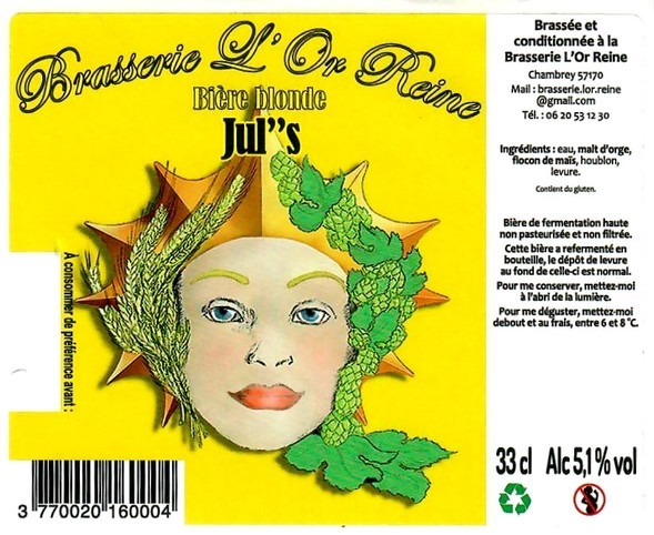 Etiquette BRASSERIE L'OR REINE 02