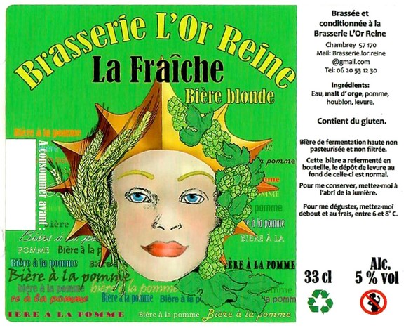 Etiquette BRASSERIE L'OR REINE 22