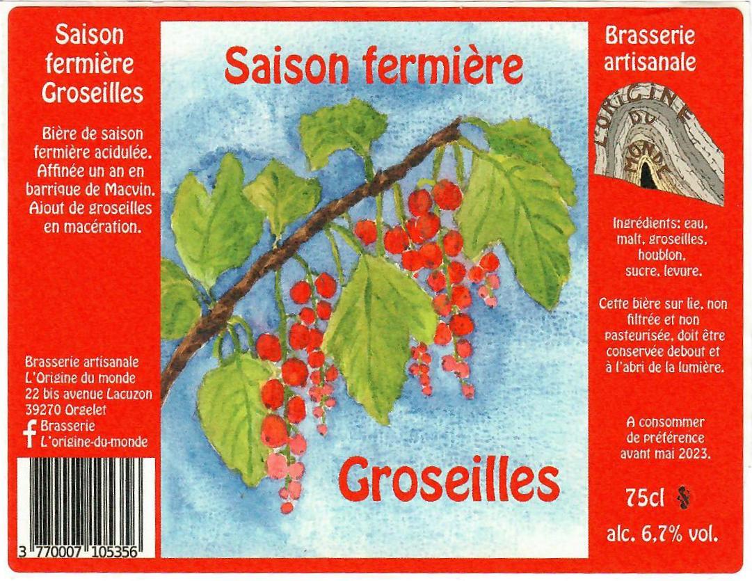 etiquette BRASSERIE L'ORIGINE DU MONDE 32