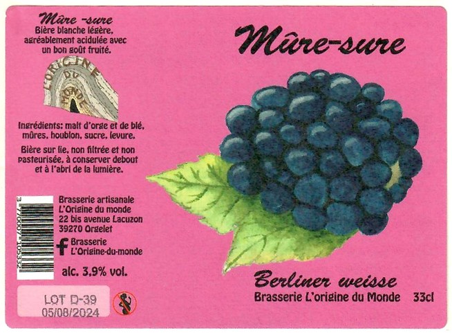 Etiquette BRASSERIE L'ORIGINE DU MONDE 33