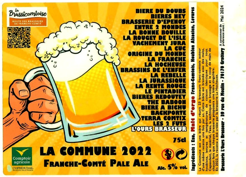 Etiquette BRASSERIE L'OURS BRASSEUR 37