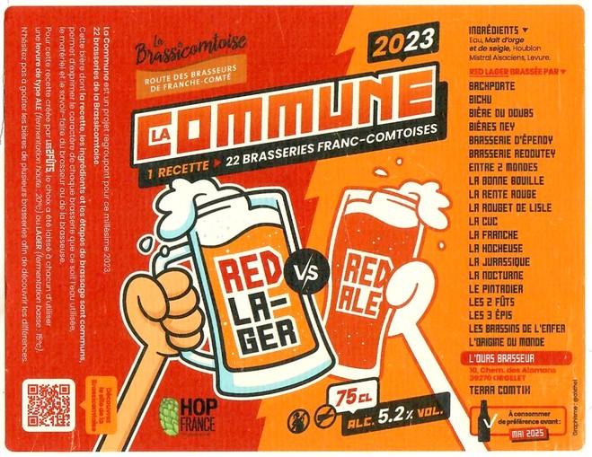 Etiquette BRASSERIE L'OURS BRASSEUR 42