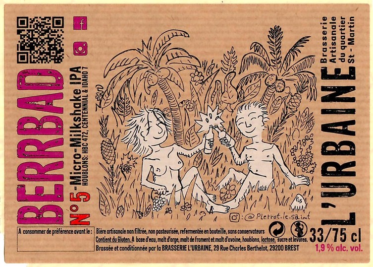 Etiquette BRASSERIE L'URBAINE 12