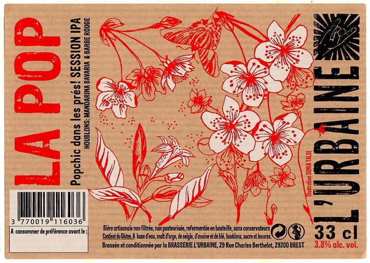 Etiquette BRASSERIE L'URBAINE 16