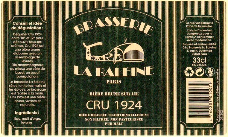 Etiquette BRASSERIE LA BALEINE 08