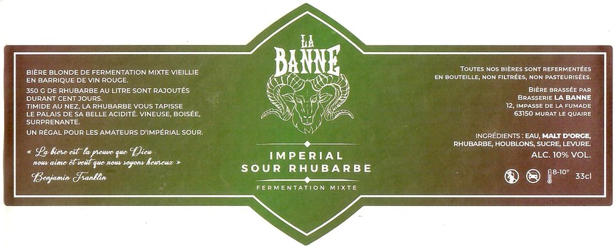 Etiquette BRASSERIE LA BANNE 12