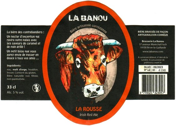 Etiquette BRASSERIE LA BANOU 07
