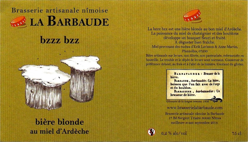 etiquette BRASSERIE LA BARBAUDE 12