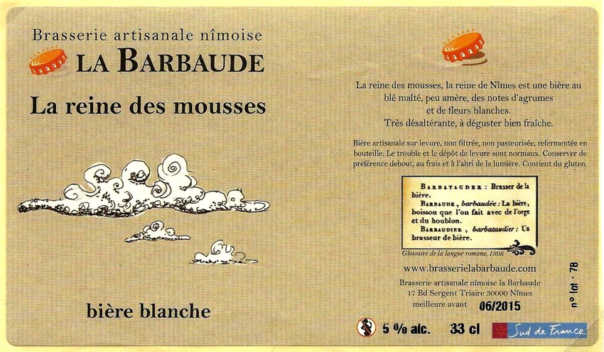 etiquette BRASSERIE LA BARBAUDE 16
