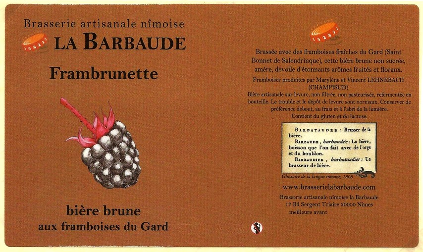 etiquette BRASSERIE LA BARBAUDE 19