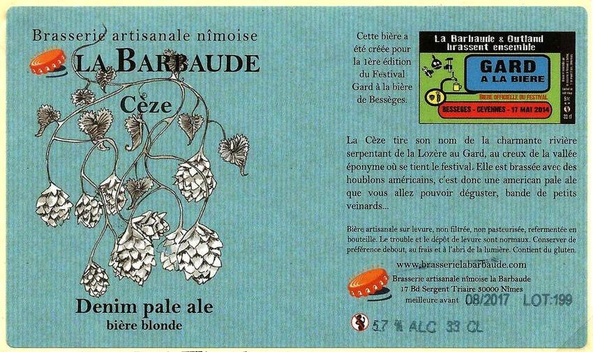 etiquette BRASSERIE LA BARBAUDE 20