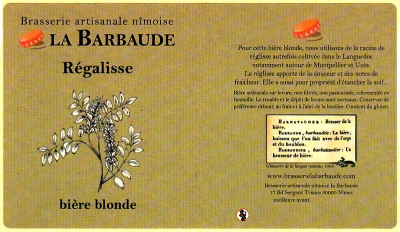 etiquette BRASSERIE LA BARBAUDE 31