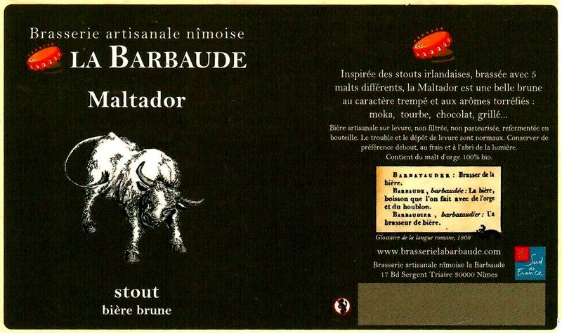 etiquette BRASSERIE LA BARBAUDE 37