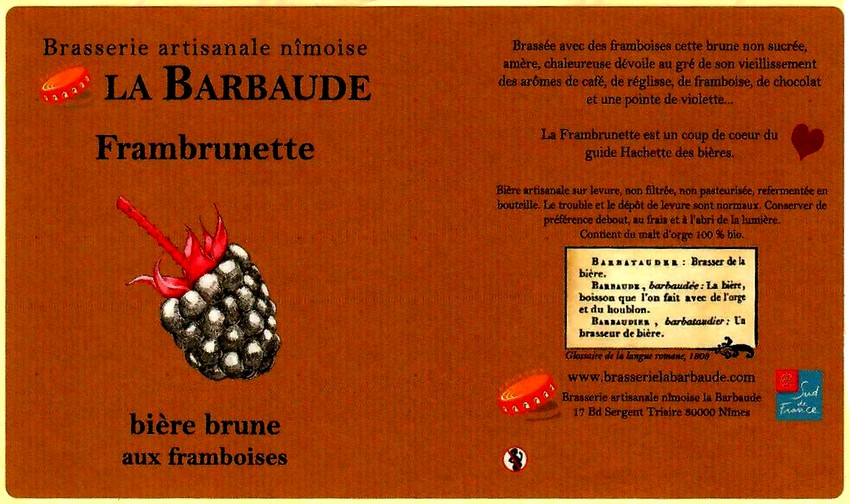 etiquette BRASSERIE LA BARBAUDE 39