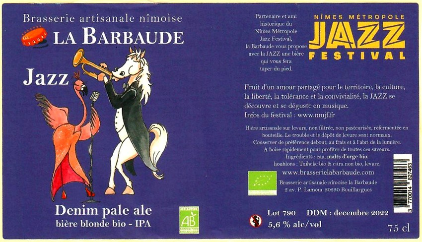 etiquette BRASSERIE LA BARBAUDE 44