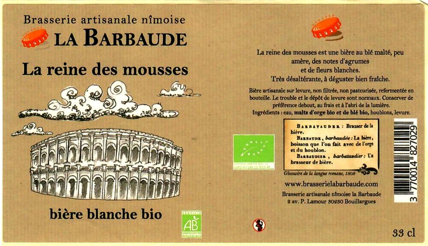 etiquette BRASSERIE LA BARBAUDE 45