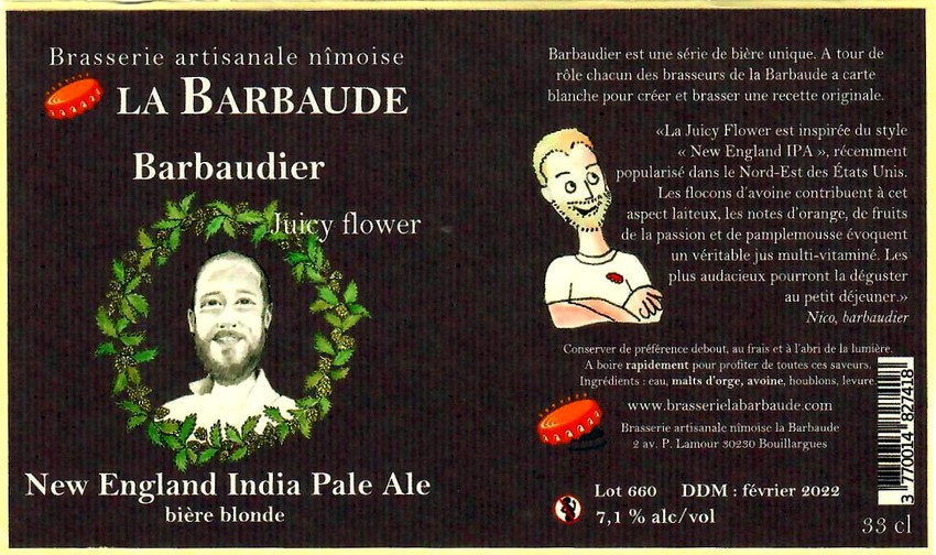 etiquette BRASSERIE LA BARBAUDE 49