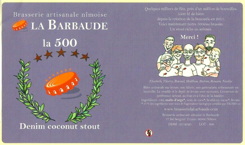 Etiquette BRASSERIE LA BARBAUDE 65