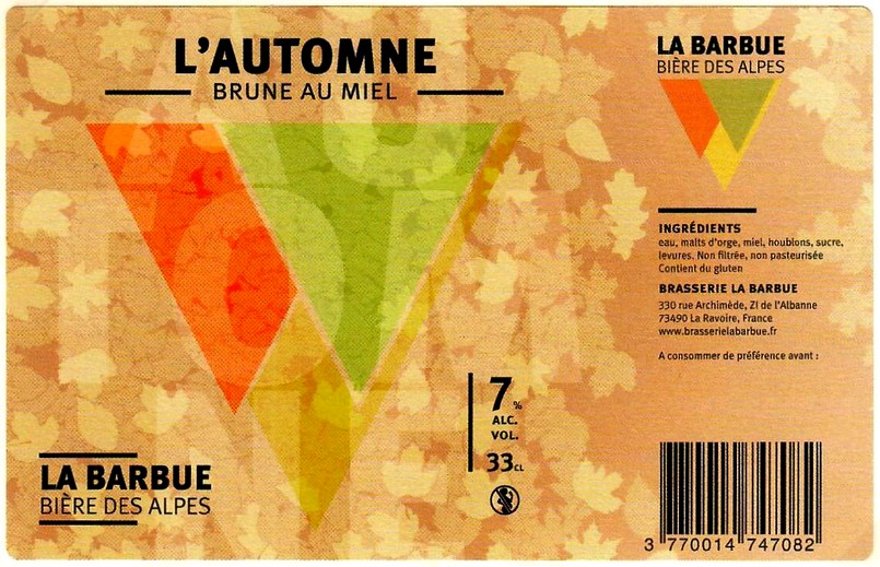 Etiquette BRASSERIE LA BARBUE 02
