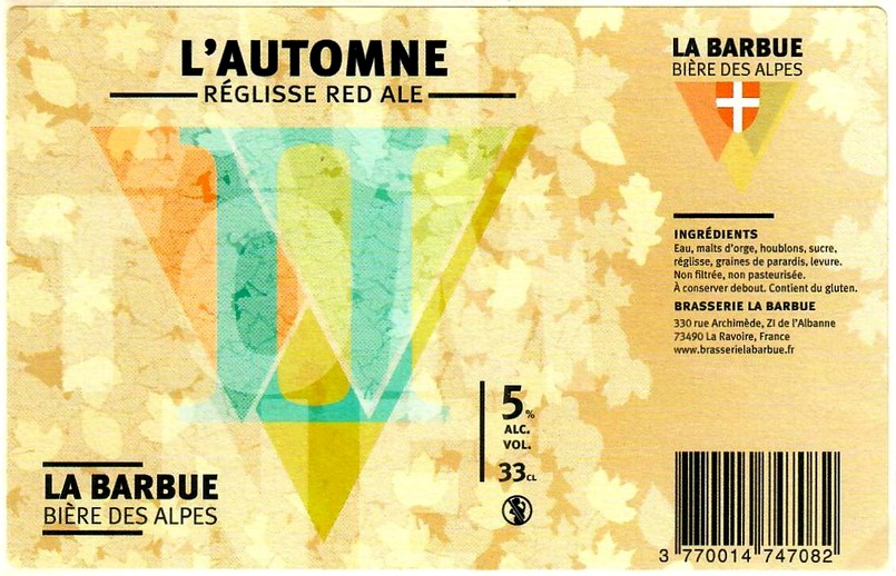 Etiquette BRASSERIE LA BARBUE 05